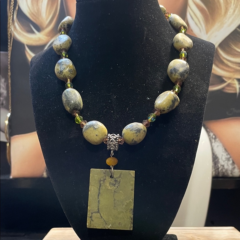 Serpentine & Jasper Stone Necklace